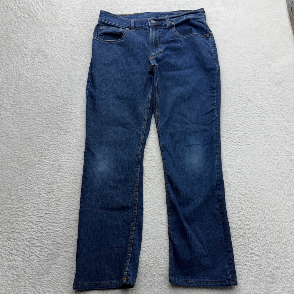 Origin Delta 68‎ Mens Dark Wash Straight Leg Stretch Denim Jeans USA Made 33x29